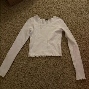 Brandy Melville crimped long sleeve cotton shirt